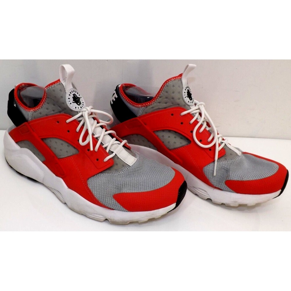 Nike Air Huarache Run Ultra‎ XE Gray White Red-Orange 819685-800 Men's Size 11